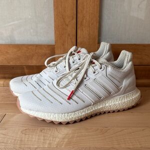 Adidas White Non Dyed and Red Ultraboost DNA XXII